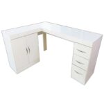 ESCRITORIO TEK TIPO "L" 2 PUERTAS Y 3 CAJONES COLOR BLANCO