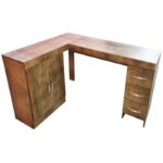 ESCRITORIO TEK TIPO "L" 2 PUERTAS 3 CAJONES COLOR CAFE (SOLUZIONE)