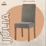 SILLA JULIA NOGAL TELA GRIS SONETO