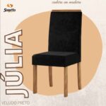 SILLA JULIA NOGAL TECIDO NEGRO