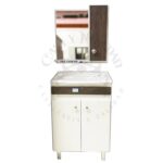 MUEBLE DE BAÑO C/ BOTIQUIN PALERMO 55 BLANCO/ IMBUIA BELIZE