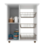 VERDULERO LUNA 1PT 3 CANASTOS COLOR BLANCO - Imagen 2