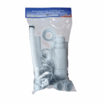 SET DESAGUE PLASTICO DOBLE 1 1/2" BORDE CROMADO C/SIFON Y REBALSE