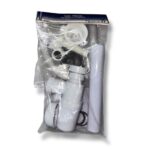 SET DESAGUE SIMPLE PLASTICO 1 1/2" BORDE CROMADO C/SIFON Y REBALSE