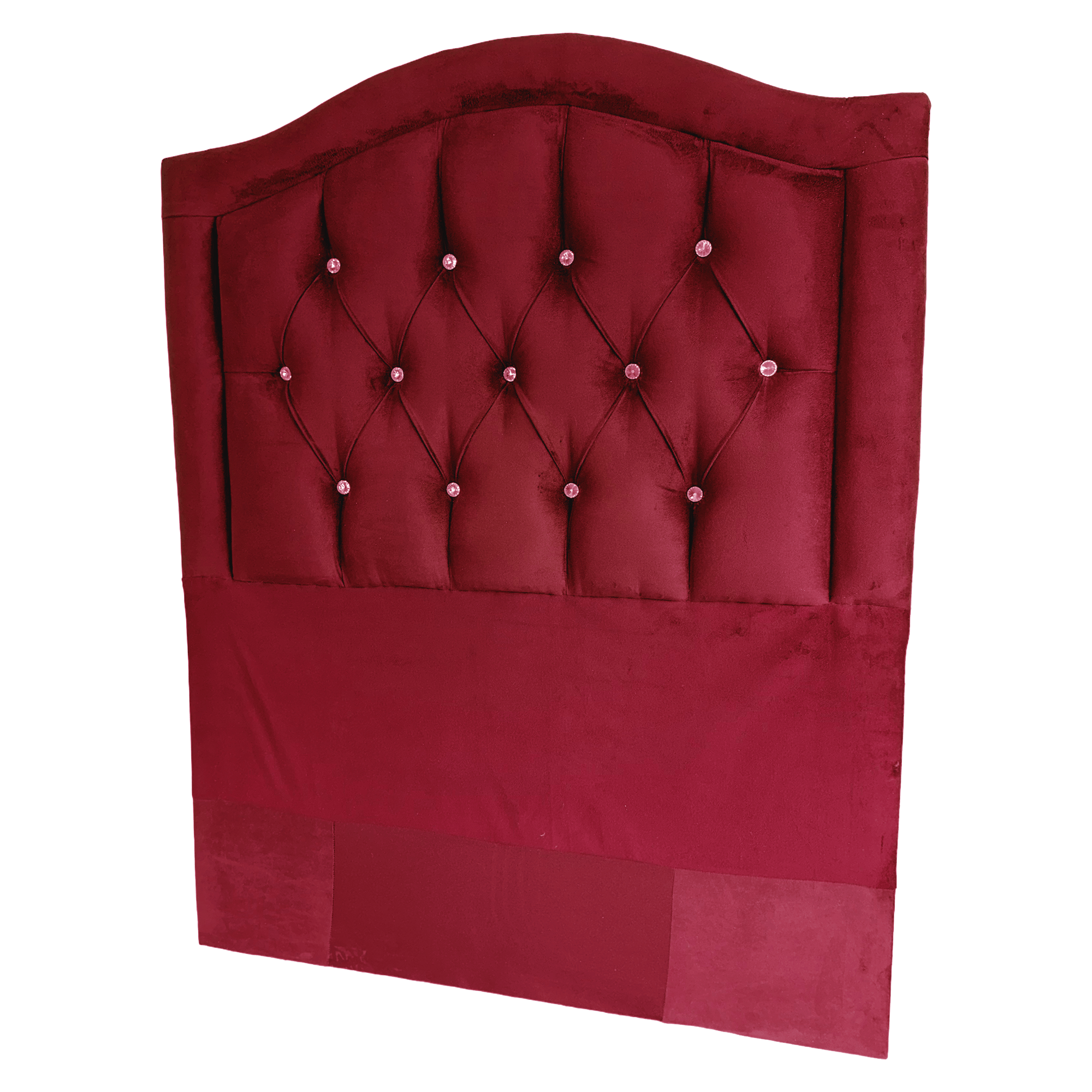 respaldo 1 media plaza roja RESPALDO CAMA 1 PLAZA Y MEDIA ESTILO CURVO CON BOTONES -CLMB- - Imagen 1