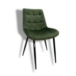 SILLA PATAS DE FIERRO TAPIZ COLOR VERDE FELPA