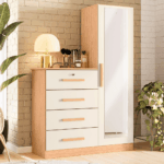 COMODA BELIZZE PLUS DE MADERA 4CJ COLOR FREIJO/OFF WHITE -LBTZ-