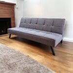 FUTTON CAMA COLOR GRIS TELA LINO -BAO-