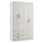 ROPERO 4 PUERTAS 2 CAJONES COLOR BLANCO/FLEX
