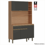 KIT DE COCINA 4PT 1CJ MACADAMIA COLOR FREIJO/GRAFITO (THELA) MEDIDAS: L. 1,20 | P. 47 | A. 1,97 - Imagen 2