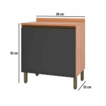 MESON 2 PUERTAS 80 CM MACADAMIA COLOR FREIJO/GRAFITO - Imagen 3