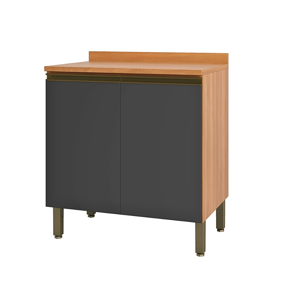 meson macadamia 80 graf MESON 2 PUERTAS 80 CM MACADAMIA COLOR FREIJO/GRAFITO - Imagen 1