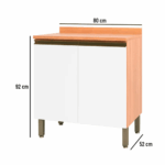 MESON 2 PUERTAS 80 CM MACADAMIA COLOR FREIJO/BLANCO (THELA) - Imagen 3