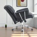 SILLA DE ESCRITORIO RECLINABLE PREMIUM CUERINA COLOR NEGRO - Imagen 2