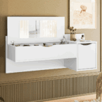 TOCADOR BLUSH DE MADERA DE 2 PUERTAS CON ESPEJO COLOR BLANCO