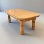 MESA DE CENTRO RUSTICA BASE OVALADA COLOR MIEL - Imagen 2