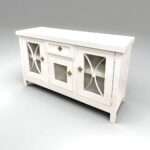 RACK/APARADOR 3 PTS 1 CJ COLOR BLANCO CON MANILLAS DORADAS