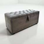 POUF BAÚL DE MADERA 1 PLAZA TAPIZADO COLOR Y TELA A ELECCIÓN