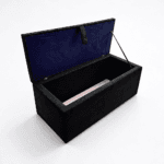 POUF BAÚL DE MADERA PLAZA KING TELA Y COLOR A ELECCIÓN - Imagen 4