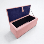 POUF BAÚL DE MADERA PLAZA KING TELA Y COLOR A ELECCIÓN - Imagen 8