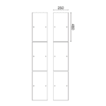 KIT ESPEJOS ROPERO PARIS - 250 X 480 3MM - 6 HOJAS