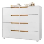 COMODA DOBLE 8 CAJONES COLOR BLANCO/FREIJO (ALBTRZ)