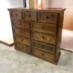 COMODA RUSTICA DE MADERA 11 CAJONES COLOR CHOCOLATE