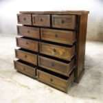 COMODA RUSTICA DE MADERA 11 CAJONES COLOR CHOCOLATE - Imagen 2