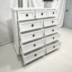 COMODA RUSTICA DE MADERA CON 11 CAJONES COLOR BLANCO - Imagen 2