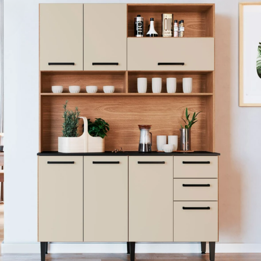 KIT COCINA NICOLE OFF KIT COCINA NICOLE 7 PT 2 CJ COLOR FREIJO/OFF WHITE -IRM- - Imagen 1