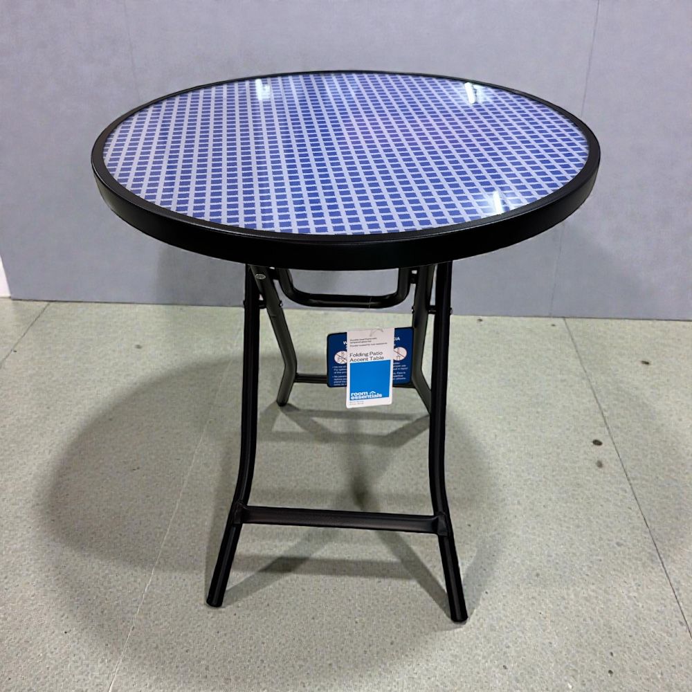 MESA CENTRO REDONDA DEVVY ABIER MESA PLEGABLE REDONDA PEQUEÑA CON VIDRIO DBY - Imagen 1