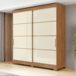 ROPERO CASA BLANCA 2 PT CORREDIZAS COLOR CINAMOMO/OFF WHITE  -MXL-