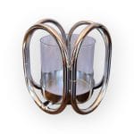 CANDELABRO DE METAL/VIDRIO ESTILO ARGOLLAS