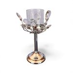 CANDELABRO DE METAL/VIDRIO ESTILO COPA LAGRIMAS - Imagen 2