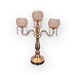 CANDELABRO GIGANTE DE METAL/VIDRIO 3 BRAZOS - Imagen 2