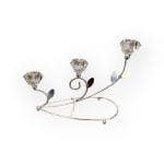 CANDELABRO DE METAL/VIDRIO ESTILO ROSAS TRIPLE - Imagen 2