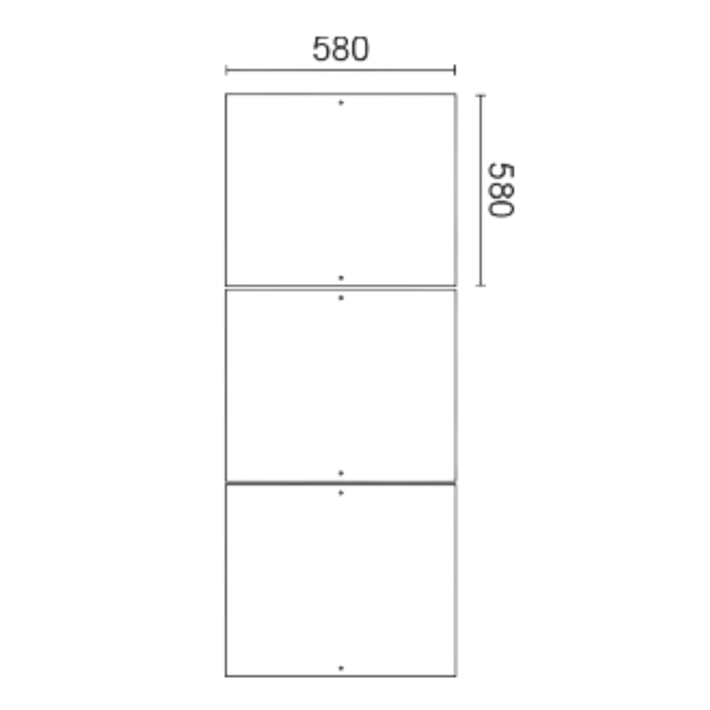 espejos rop. santana (2) KIT ESPEJOS ROPERO SANTANA 580 X 580 3MM - 3 HOJAS - Imagen 1