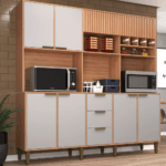 KIT COCINA EMILIA 7 PUERTAS 3 CAJONES COLOR FREIJO/FUME