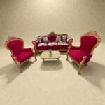 LIVING NORMANDO CON SITIALES 3.1.1 TELA FELPA COLOR ROJO