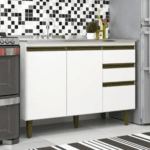 MESON COCINA CECILIA 2PT 3CJ COLOR BLANCO -JCRV-