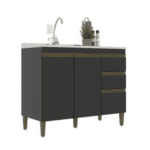 MESON LAVAPLATOS CECILIA 2PT 3CJ COLOR NEGRO -JCRV-