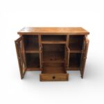 RACK/APARADOR RUSTICO 4 PUERTAS 3 CAJONES COLOR CAOBA - Imagen 2