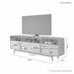 RACK CRISTAL 2PT COLOR CINAMOMO/OFF WHITE -JCM- - Imagen 2