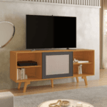 RACK GARRA 1 PUERTA COLOR CINAMOMO/GRAFITO -JCM-