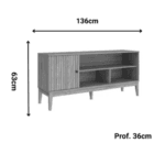 RACK MADERA 1 PT MIEL/OFF WHITE -MVBTO- - Imagen 2