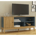 RACK MADERA 1PT COLOR MIEL/PETROLEO -MVBTO-