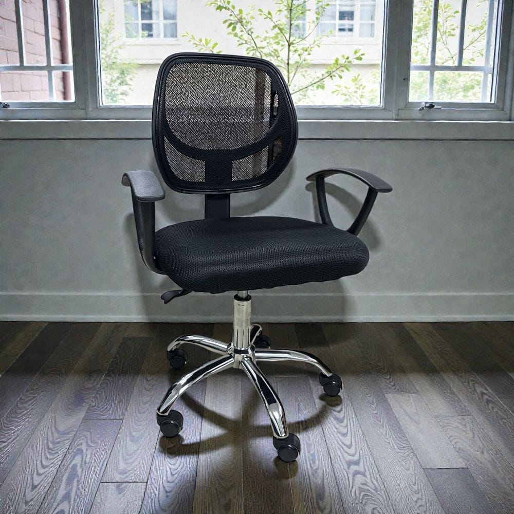 silla escritorio 025 2 SILLA ESCRITORIO RESPALDO BAJO COLOR NEGRO -BAO- - Imagen 1