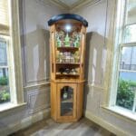 BAR ESQUINERO 2 PIEZAS COLOR CAOBA/CUERINA NEGRO