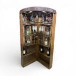 BAR ESQUINERO 3 PIEZAS COLOR CARVALHO/CUERINA CAFE - Imagen 2