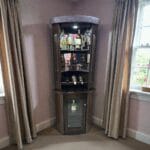 BAR ESQUINERO 2 PIEZAS COLOR NEGRO/CUERINA GRIS